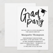 Uitnodiging voor gepersonaliseerde B&W-graduatiepa (Voorkant / Achterkant)