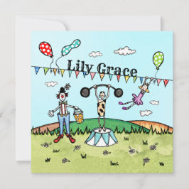 Uitnodiging voor gepersonaliseerde Circus Birthday