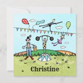 Uitnodiging voor gepersonaliseerde Circus Birthday