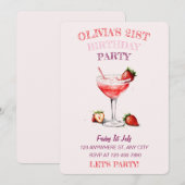 Uitnodiging voor gepersonaliseerde cocktail verjaa (Voorkant / Achterkant)