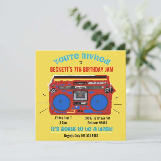 Uitnodiging voor gepersonaliseerde dansfeest (Staand voorkant)