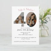 Uitnodiging voor gepersonaliseerde foto's van 40 j (Staand voorkant)