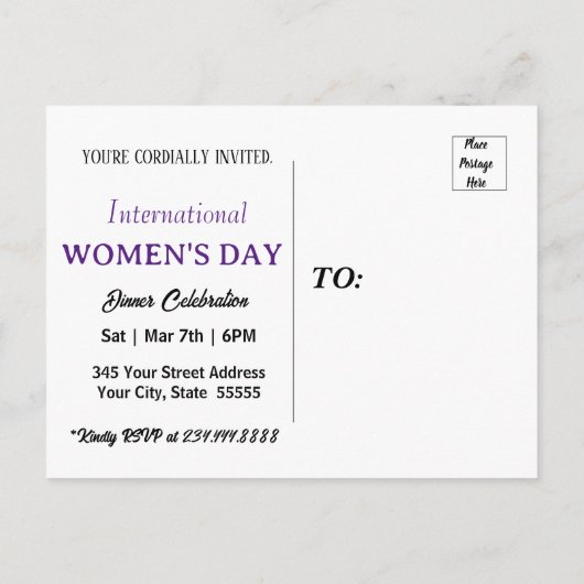 Uitnodiging voor gepersonaliseerde Internationale  (Achterkant)