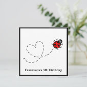 Uitnodiging voor gepersonaliseerde Ladybird (Staand voorkant)