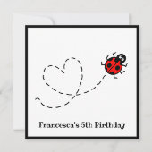 Uitnodiging voor gepersonaliseerde Ladybird (Voorkant)
