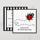 Uitnodiging voor gepersonaliseerde Ladybird Patter (Voorkant / Achterkant)