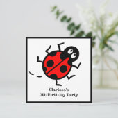 Uitnodiging voor gepersonaliseerde Ladybird Patter (Staand voorkant)