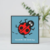 Uitnodiging voor gepersonaliseerde Ladybird Patter (Staand voorkant)