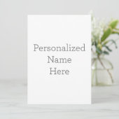 Enkele uitnodiging, Maat: 12,7 x 17,8 cm, Papier: Signature Mat, Enveloppen: Wit (Staand voorkant)