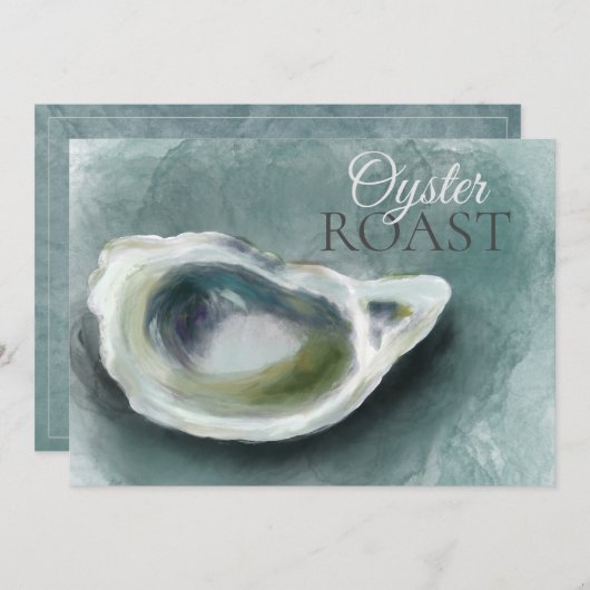 Uitnodiging voor geschilderd oesterbraden (Voorkant / Achterkant)