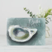 Uitnodiging voor geschilderde oesterroast (Staand voorkant)