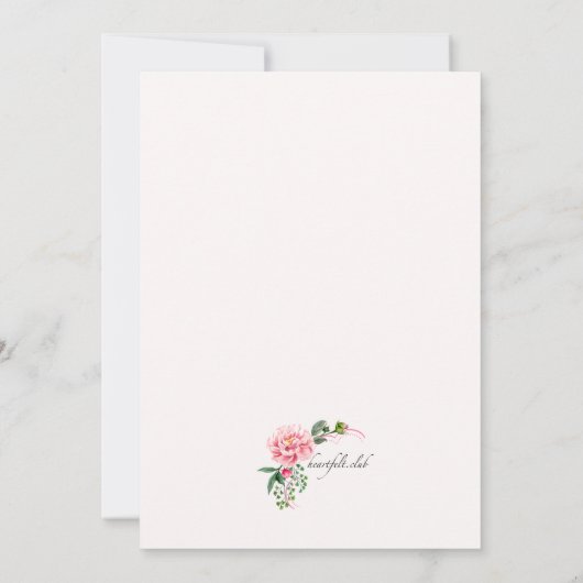 Uitnodiging voor geschulpte bloemen (Achterkant)