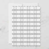 Uitnodiging voor geschulpte zwart-wit bruiloft (Achterkant)