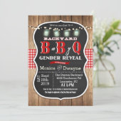 Uitnodiging voor geslacht bekendmaking baby Q BBQ (Staand voorkant)