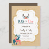 Uitnodiging voor geslacht bekendmaking feestje bab (Voorkant / Achterkant)