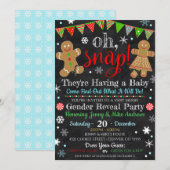 Uitnodiging voor geslachtsbepaling feest (Voorkant / Achterkant)