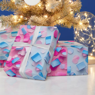 Uitnodiging voor geslachtsonthulling met confetti cadeaupapier