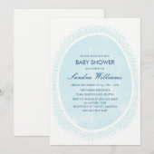 Uitnodiging voor gesprenkeld baby shower - Mist (Voorkant / Achterkant)