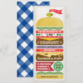 Uitnodiging voor gestapelde hamburger kookfeest /  (Voorkant / Achterkant)