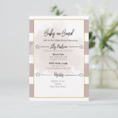 Uitnodiging voor gestreept Baby shower (Staand voorkant)