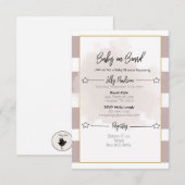 Uitnodiging voor gestreept Baby shower (Voorkant / Achterkant)
