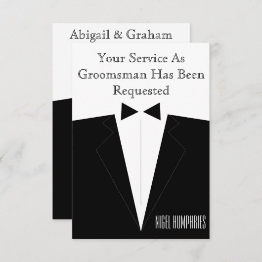 Uitnodiging voor Getuige of Bruidsjonker (Voorkant / Achterkant)