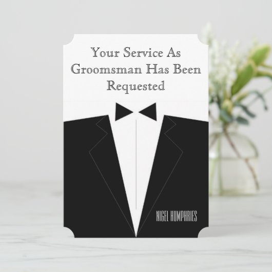 Uitnodiging voor Getuige of Bruidsjonker (Staand voorkant)