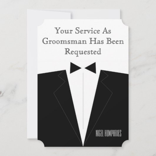 Uitnodiging voor Getuige of Bruidsjonker (Voorkant)