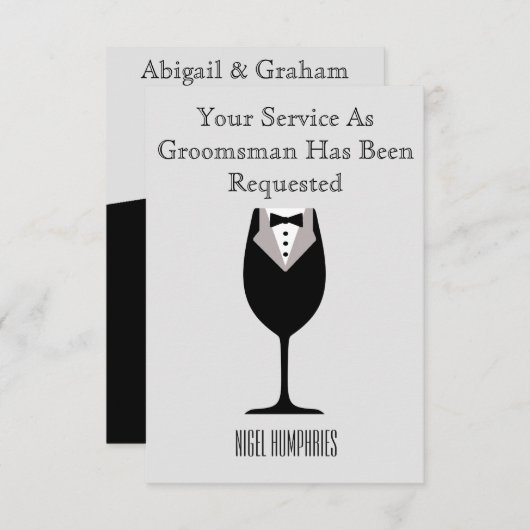 Uitnodiging voor Getuige of Bruidsjonker (Voorkant / Achterkant)