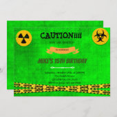 Uitnodiging voor gevaarlijke tiener verjaardag (Voorkant / Achterkant)