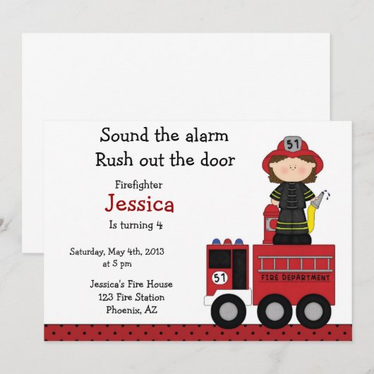 Uitnodiging voor gevechtsmeisjes (Voorkant / Achterkant)