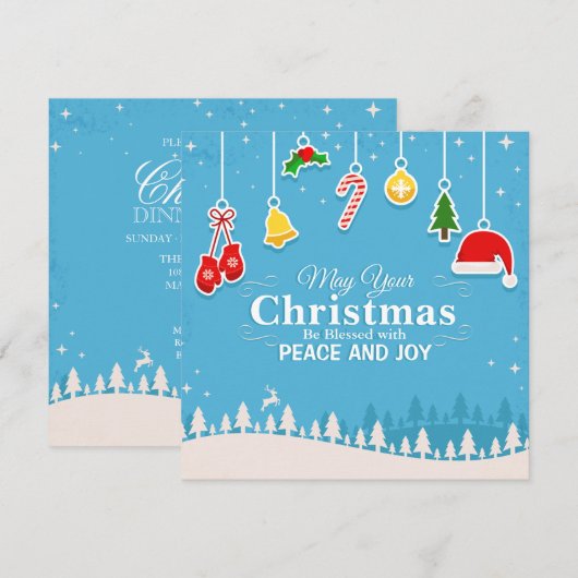 Uitnodiging voor gevierd met vredes- en feestdagen (Voorkant / Achterkant)