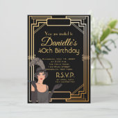 Uitnodiging voor geweldige geïnspireerde Art Deco  (Staand voorkant)