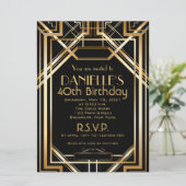 Uitnodiging voor geweldige geïnspireerde Art Deco  (Staand voorkant)