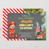 Uitnodiging voor gezamenlijk feest van fee en bran (Voorkant / Achterkant)