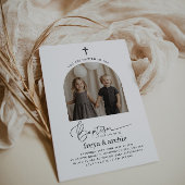 Uitnodiging voor gezamenlijke doop met boogfoto