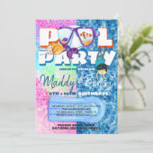 uitnodiging voor gezamenlijke poolparty (Staand voorkant)