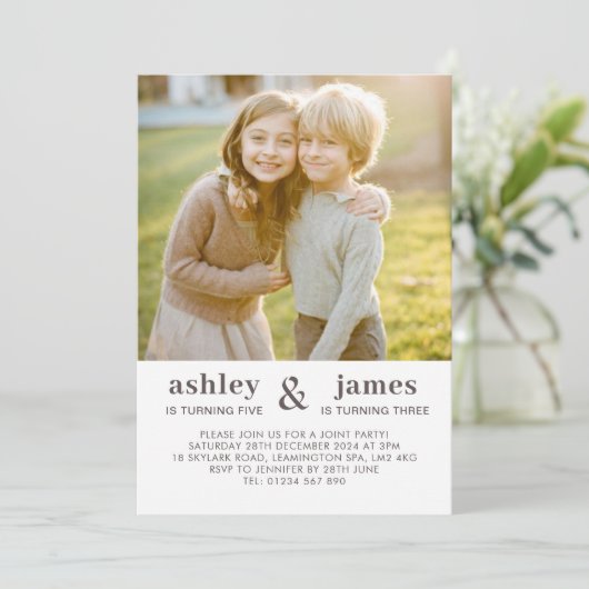 Uitnodiging voor gezamenlijke verjaardag (Staand voorkant)