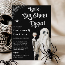 Uitnodiging voor Ghost Halloween Cocktail Feestje