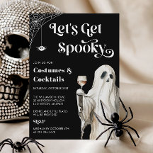 Uitnodiging voor Ghost Halloween Cocktail Feestje