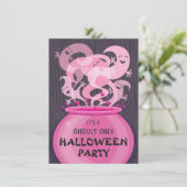 Uitnodiging voor Ghouls Only Halloween Feest (Staand voorkant)