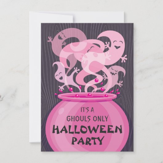 Uitnodiging voor Ghouls Only Halloween Feest (Voorkant)