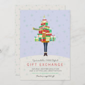 Uitnodiging voor Gift Exchange White Elephant Part (Voorkant / Achterkant)