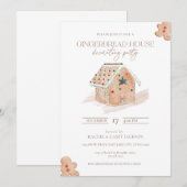 Uitnodiging voor Ginger Bread Huis Decoratie Feest (Voorkant / Achterkant)