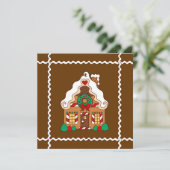 Uitnodiging voor Gingerbread House (Staand voorkant)