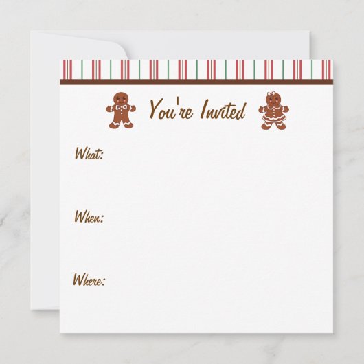 Uitnodiging voor Gingerbread House (Achterkant)