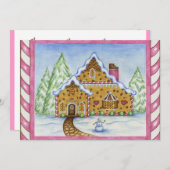 Uitnodiging voor Gingerbread House (Voorkant / Achterkant)