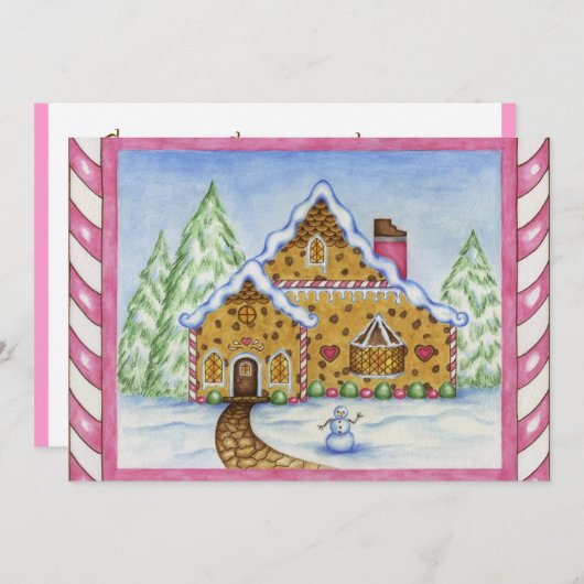 Uitnodiging voor Gingerbread House (Voorkant / Achterkant)