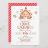 Uitnodiging voor Gingerbread House Koekjesruil (Voorkant / Achterkant)