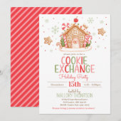 Uitnodiging voor Gingerbread House Koekjesuitwisse (Voorkant / Achterkant)